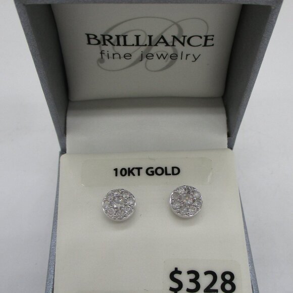 Brilliance Fine Jewelry 10KT White Gold 3/4 CTTW Genuine Diamond Stud Earrings - Picture 5 of 7